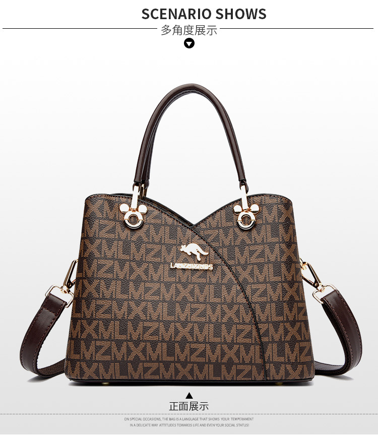 Xin Kangaroo Soft Leather Bag 2023 New Style Atmospheric Mother Handbag Fashionable Middle-aged Crossbody Shoulder Bag - Image 27