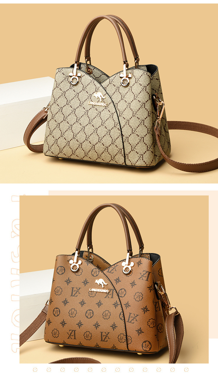 Xin Kangaroo Soft Leather Bag 2023 New Style Atmospheric Mother Handbag Fashionable Middle-aged Crossbody Shoulder Bag - Image 19