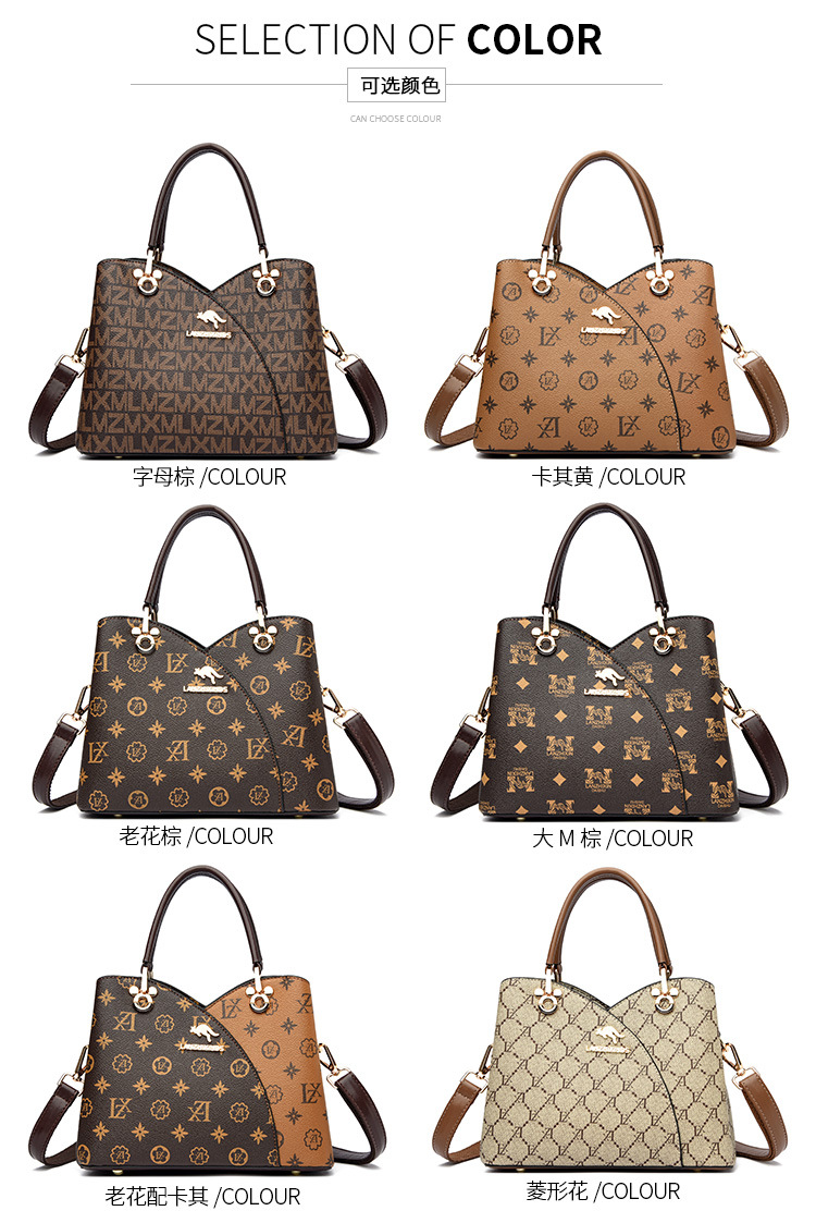 Xin Kangaroo Soft Leather Bag 2023 New Style Atmospheric Mother Handbag Fashionable Middle-aged Crossbody Shoulder Bag - Image 26