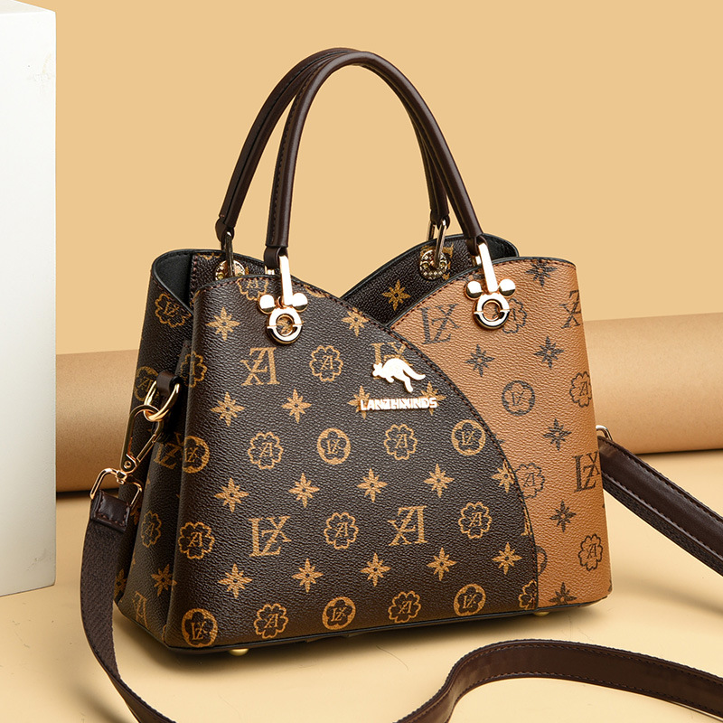 Xin Kangaroo Soft Leather Bag 2023 New Style Atmospheric Mother Handbag Fashionable Middle-aged Crossbody Shoulder Bag